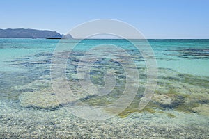 View of the crystal clear water of The Mediterranean Sea