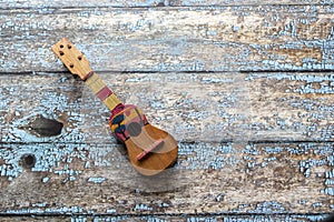 View of a Cuatro Venezuelan, Latin American musical instrument