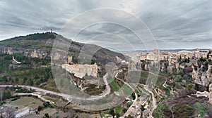 View of Cuenca and the Parador de Turismo, Spain photo