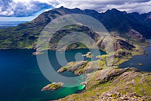 View of the Cuillin Ridge and Loch Coriusk
