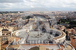 View from the cupola of Vatican Saint Peter's Cathedral photo