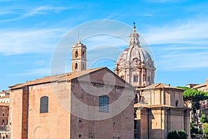 View of Curia Lulia. Also called Senate House, in the ancient city of Rome photo