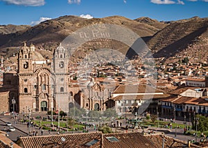 View of Cusco\'s old town and the Church of the Society of Jesus (Peru photo