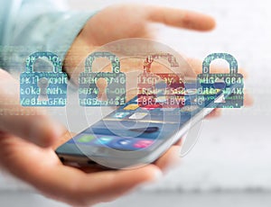 Cyber attack concept on a technology interface