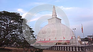 View of the Dagoba of Ruwanwelisaya, evening. Anuradhapura, Sri Lanka