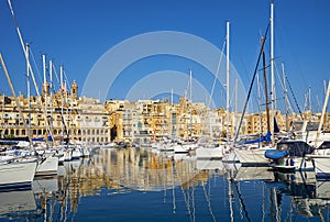 View on Dahla tad-Dockyard bay between Senglea and Birgu, Malta