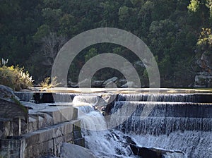 Dam in the San Antonio river,  Cuesta Blanca, Cordoba, Argentina photo