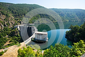 View of dam at Sil river. Galicia