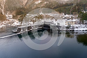 view of Dam in spring at Toyama, Japan