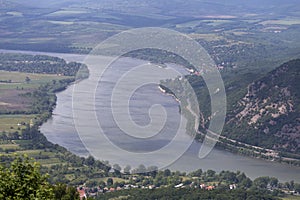 View of the Danube bend from the Predikaloszek mountain in Hungary