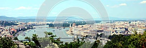View of Danube river and city panorama of Budapest
