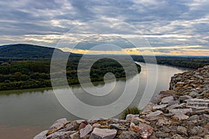 View of the Danube River from the ruins of the Devin Castle, Slovakia