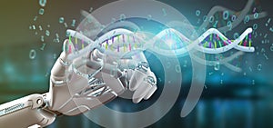 data coded Dna with binary file around 3d rendering