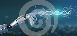 data coded Dna with binary file around 3d rendering