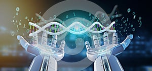 data coded Dna with binary file around 3d rendering