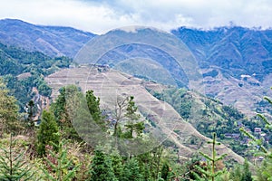 view of Dazhai country from viewpoint Seven Stars