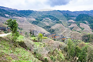 view of Dazhai country with village
