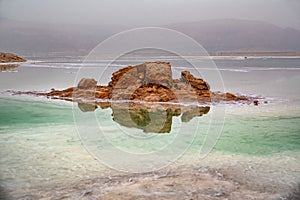 View of Dead Sea coastline. Israel