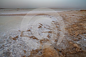 View of Dead Sea coastline. Israel