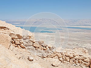 View of Dead Sea from fortress Masada, Israel