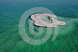 View on Dead Sea in Israel. Aerial photography and tourism in Israel