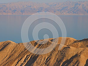 View of Dead Sea with the Jordan Mountains in the background