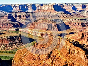 View of the Deadhorse Point State Park gooseneck bend of the Colorado River