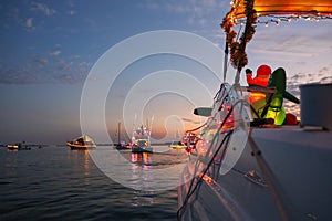 View From a Decorated Powerboat in a Florida Boat Parade photo