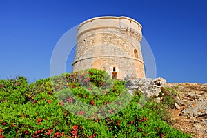 View on the Defense Tower Alcaufar on Menorca, Balearic Islands, Spain photo