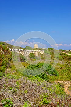 View on the Defense Tower Alcaufar on Menorca photo