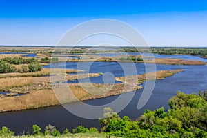 View on delta river in nice spring day