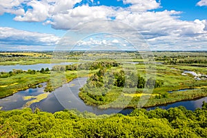 View on delta river from top on hill