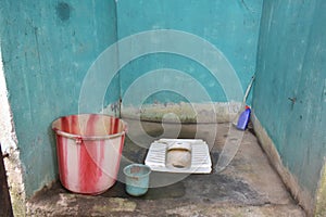 View of indian domestic indian toilet