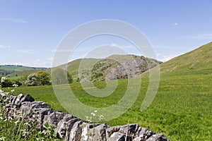 View of the Derbyshire hills around Dovedale, Derbyshire, UK