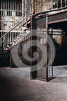 Derelict Iron Cell Block - Ohio State Reformatory Prison - Mansfield, Ohio photo