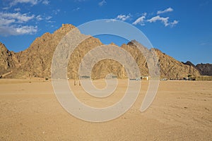 View of desert mountain landscape