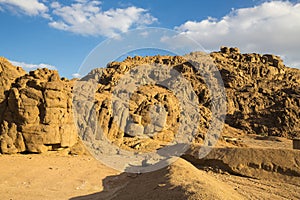 View of desert mountain landscape