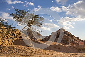 View of desert mountain landscape