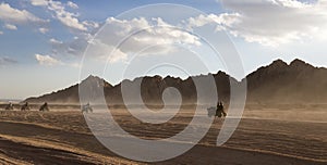 View of desert mountain landscape