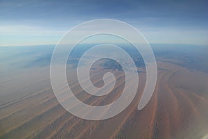 The view of the desert of Yemen from the airplane photo