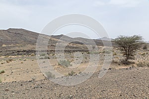 View of the deserts and mountains