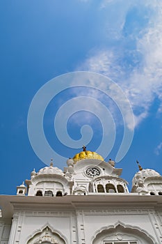 View of details of architecture inside Golden Temple (Harmandir Sahib) in Amritsar, Punjab, India