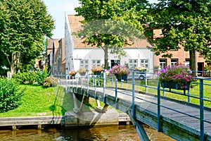 View and details of Friedrichstadt, a town in the district of Nordfriesland, in Schleswig Holstein, Germany. It was
