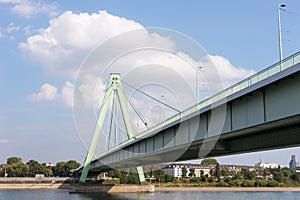 View of the Deutzer Bridge from the Rhine