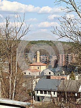 Panoramic view of the developing area of Vilnius.