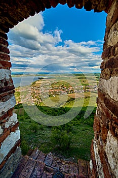 View from Devicky Castle on the village of Pavlov