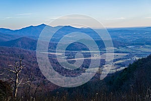 View of Devils Backbone and the Piedmont of Virginia, USA