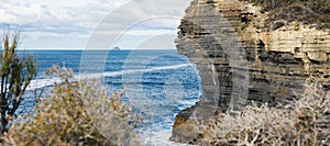 View of Devils Kitchen Beach, Tasmania