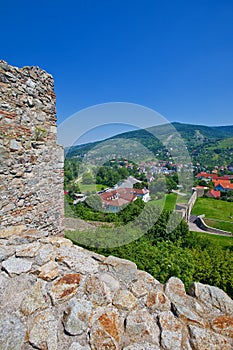 View of Devin town from Devin castle. Slovakia