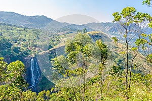 View at the Devon Falls near Talawakele town in Sri Lanka